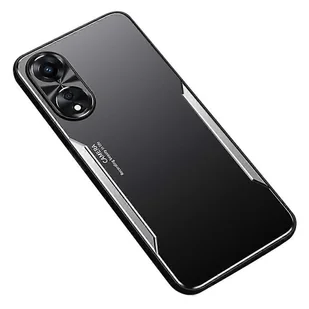 Dla Oppo A58 5G Slim-fit etui na telefon komórkowy Obudowa ze stopu aluminium Miękka TPU Podniesiona krawędź Wielobarwny Silver - Etui i futerały do telefonów - miniaturka - grafika 1