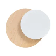 Lampy ścienne - Kinkiet ścienny Circle jasne drewno-biały 1xG9x8W biała kula wym: 20 x 22 cm metal IP20 Emibig - miniaturka - grafika 1