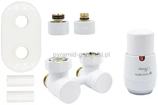 Varioterm Zawór odcinający kątowy Premium Exclusive All In One z głowicą termo - biały PEX - alu-pex APREGS0206C/FK(PEX) - Zawory i kraniki - miniaturka - grafika 1