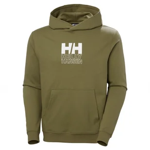 Męska Bluza HELLY HANSEN CORE GRAPHIC SWEAT HOODIE 53924_473 – Oliwkowy - Bluzy męskie - miniaturka - grafika 1