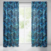 Zasłony - Zasłona EUROFIRANY LIZ, czarno-niebieska, 135x270 cm - miniaturka - grafika 1