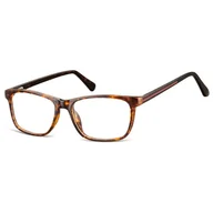 Okulary korekcyjne, oprawki, szkła - Okulary zerówki acetatowe oprawki korekcyjne prostokątne AC399B panterka/szylkret - miniaturka - grafika 1