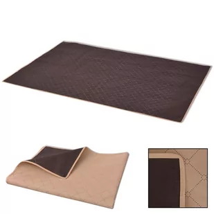 vidaXL vidaXL Koc piknikowy beżowy i brązowy, 100x150 cm - Koce piknikowe - miniaturka - grafika 1