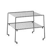 Półki do kuchni - Zestaw 2 czarnych dodatkowych półek do kuchni Metaltex Brooklyn Lava - miniaturka - grafika 1