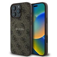 Etui i futerały do telefonów - Etui Guess 4G Ring Classic Logo MagSafe na iPhone 16 Pro - brązowe - miniaturka - grafika 1