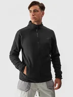 Koszulki sportowe męskie - Męski polar nierozpinany bez kaptura 4F 4FWAW24TFLEM270 - czarny - miniaturka - grafika 1