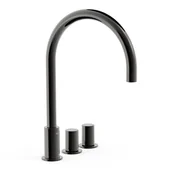 Baterie umywalkowe - Bateria umywalkowa 3-otworowa Tres Study czarny 06110501KM - miniaturka - grafika 1