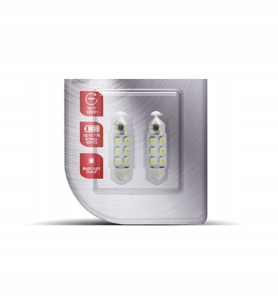 Żarówka LED C5W 24V 36mm Dioda NIEBIESKA 6xSMD3528 niebieska 2szt.
