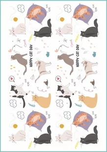 Tatuaże tymczasowe, zmywalne, urocze koty,  format arkusz A4 - Zabawki kreatywne - miniaturka - grafika 1