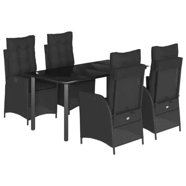 Zestaw Mebli Ogrodowych z Rattanu PE, Stół 160x80x74 cm, Krzesła 57x61x9