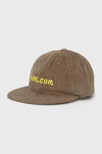 Czapki damskie - VOLCOM czapka bawełniana kolor beżowy z aplikacją - grafika 1