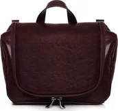 Kosmetyczki, organizery i kuferki - POLSKA SKÓRZANA KOSMETYCZKA SOLOME CIEMNY BRĄZ - miniaturka - grafika 1