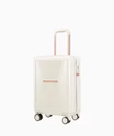 Walizki - PUCCINI Kabinowa biała walizka z elementami rose gold - miniaturka - grafika 1