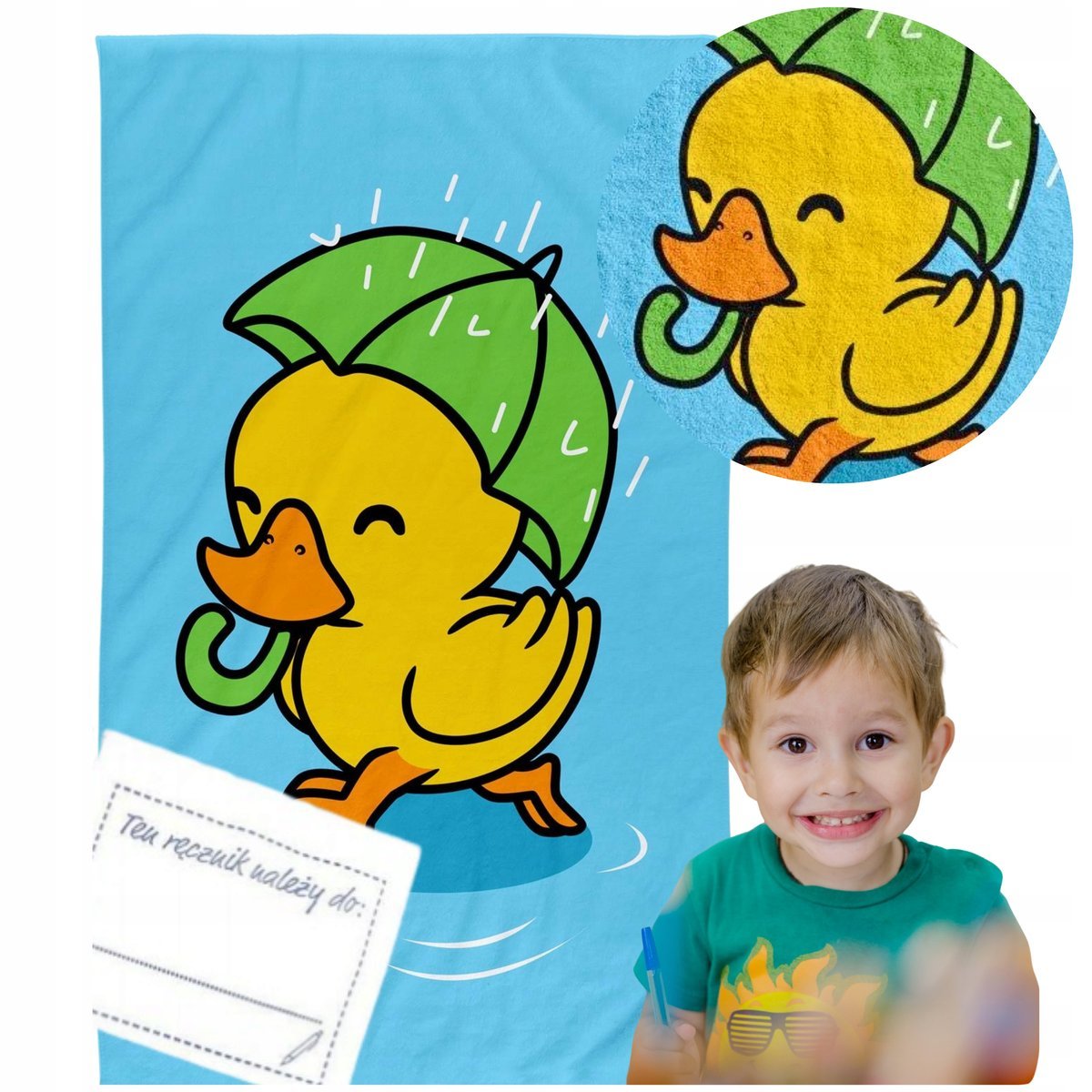 RĘCZNIK DO RĄK 30x50 CM PRZEDSZKOLA ŻŁOBKA DLA DZIECI BUZI MAŁY BAWEŁNA