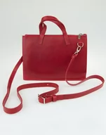 Torebki damskie - Kopertówka Skórzana Cienka Czerwony - miniaturka - grafika 1