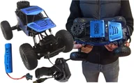 Zabawki zdalnie sterowane - Samochód MONSTER BIG METAL BLUE Zdalnie Sterowany Dla Dzieci Autko Pilot RC - miniaturka - grafika 1