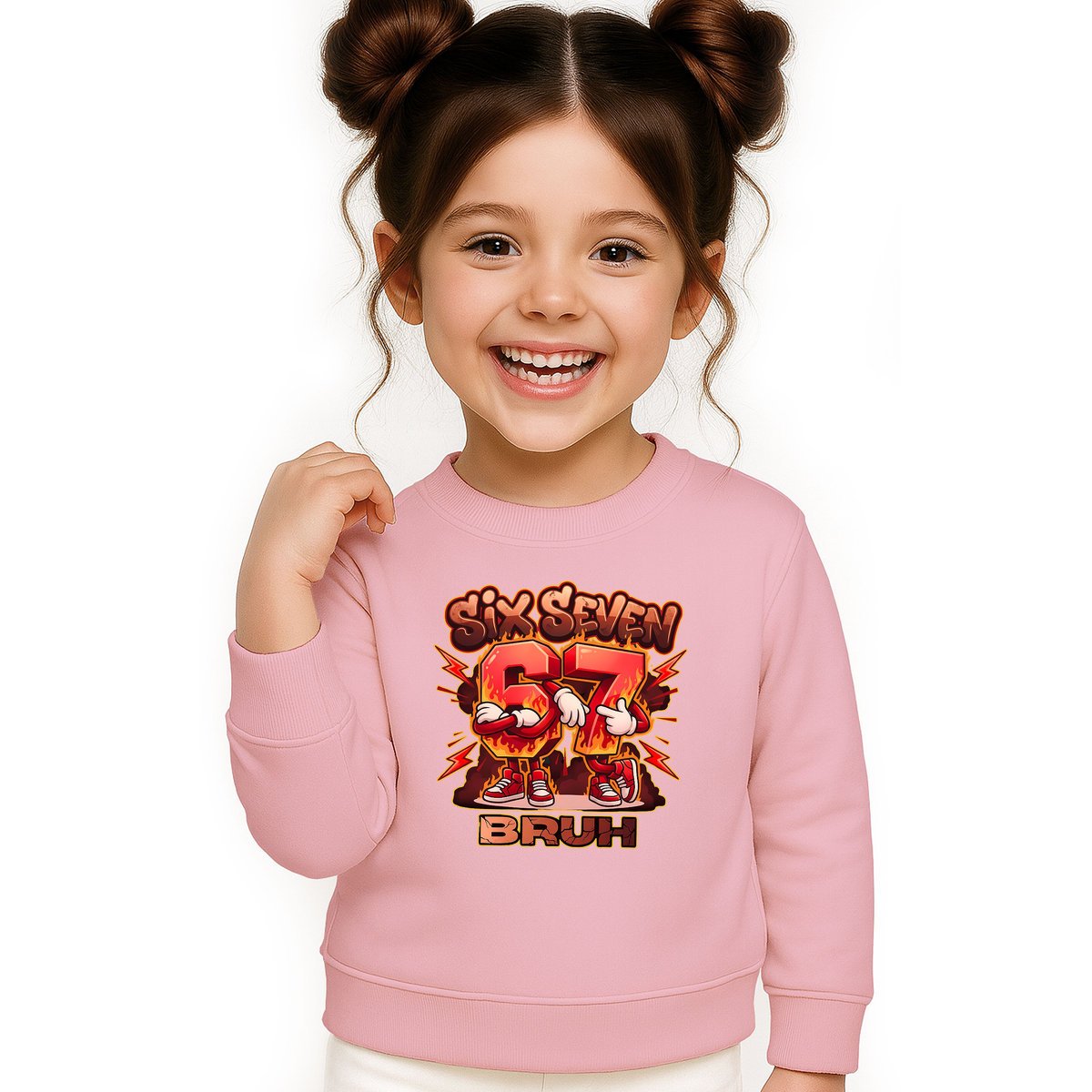 BLUZA DZIECIĘCA 67 SIX SEVEN VIRAL BRUH 134-140 DLA CHŁOPCA DZIEWCZYNKI