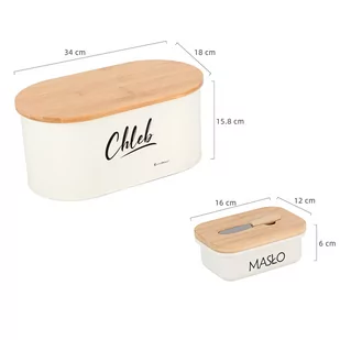 CHLEBAK STALOWY + MASELNICZKA Z NOŻYKIEM E-6022 - Chlebaki - miniaturka - grafika 5