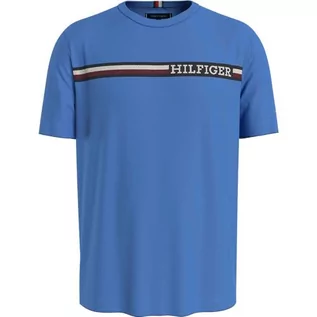 Koszulki męskie - Tommy Hilfiger Koszulka męska Monotype Chest Stripe S/S, Niebieskie zaklęcie, M - grafika 1