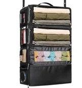 Akcesoria podróżnicze - Torba Ogranizer Wiszący Podróżny 60X23X37Cm Czarny - miniaturka - grafika 1