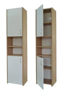 Słupek łazienkowy Adaś 2D Sonoma + Front Biały 40 cm - Szafki łazienkowe - miniaturka - grafika 4