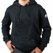 Bluzy męskie - Bluza Kangurka Z Kapturem I Kieszeniami, Nowa Kolekcja, Captain Mike Czarna Czaszka - Xxxl - miniaturka - grafika 1