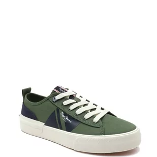 Pepe Jeans London Trampki ALLEN FLAG | z dodatkiem skóry - Trampki męskie - miniaturka - grafika 1