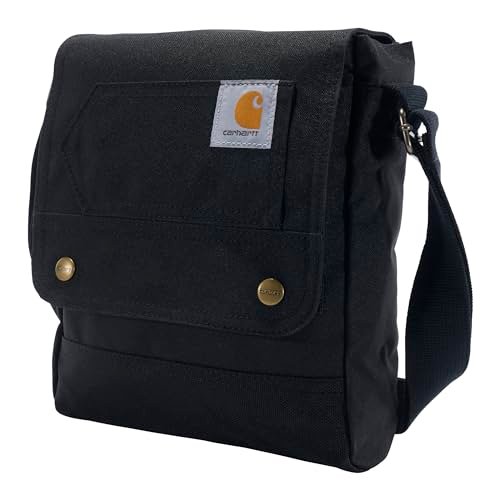 Carhartt, Trwała, regulowana torba z zapięciem z klapą, codzienna torba crossbody na zatrzask (czarna)