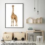 Wyposażenie pokoiku dziecięcego - Plakat dla dzieci safari żyrafa - miniaturka - grafika 1