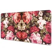 Podkładki na biurko - Mata ochronna z nadrukiem Czerwone róże 90x45 cm - miniaturka - grafika 1