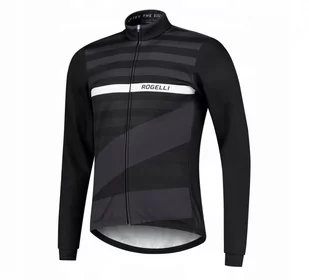 Męska Kurtka Rowerowa Rogelli Winterjacket Stripe | Black/White - Rozmiar L - Kurtki męskie - miniaturka - grafika 1