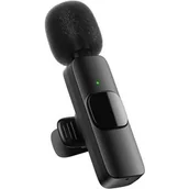 Głośniki przenośne - Apexel Bezprzewodowy mikrofon Wireless Lavalier, czarny - miniaturka - grafika 1