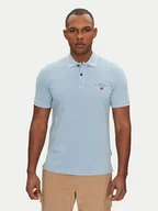Koszulki męskie - Napapijri Polo Elbas NP0A4GDL Błękitny Regular Fit - miniaturka - grafika 1
