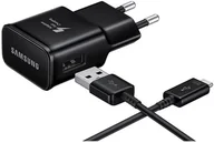 Kable USB - EP-TA20EBE + kabel EP-DG950CBE ład. siec. Samsung 2A type-c 1m czarny bulk - miniaturka - grafika 1
