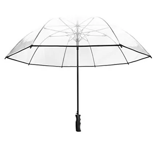 Parasole - SMATI SMATI Damski w pełni automatyczny parasol golfowy, przezroczysty, duży parasol na 2 XXL, przezroczysty (czarny) BUL1010 - grafika 1