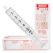 Meble i wyposażenie gabinetów medycznych - Strzykawka 5ml luer dwuczęściowa LuxInject Margomed 100szt - miniaturka - grafika 1