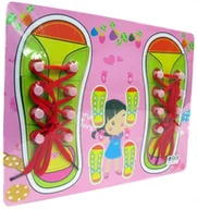 Gry planszowe - TPK1, zabawka edukacyjna Nawlekanka puzzlowa z butami - miniaturka - grafika 1