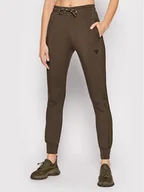 Spodnie sportowe damskie - Guess Spodnie dresowe V2RB02 KAMN2 Brązowy Regular Fit - miniaturka - grafika 1