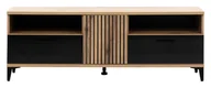 Szafki RTV - Szafka Rtv Aris As01 148X53X39 Cm Dąb Evoke / Czarna W Połysku - miniaturka - grafika 1