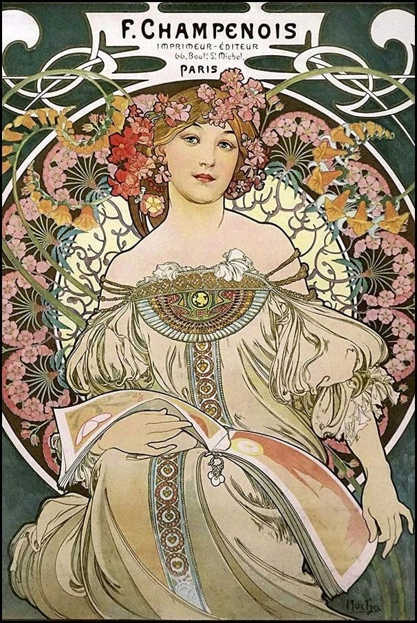PUZZLE Alfons Mucha F. Champenois 1897 A3 252 el z Nadrukiem + IMIĘ Pudełko