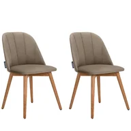 Krzesła - Zestaw 2 krzeseł z tkaniny velvet Bakeri, beżowy - miniaturka - grafika 1