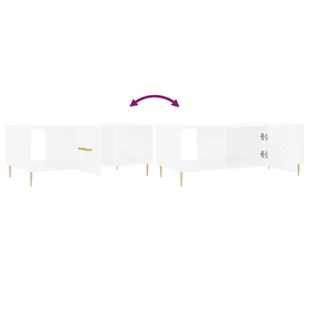 Stolik kawowy, biały, 102x50x40 cm, materiał drewnopochodny Lumarko! - Ławy i stoliki kawowe - miniaturka - grafika 8