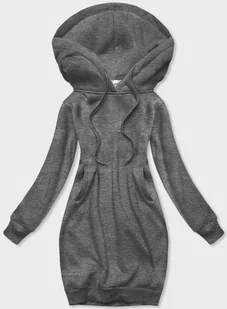 DŁUGA BLUZA DRESOWA CIEMNOSZARA (YS10005-5) - J.STYLE - Bluzy damskie - miniaturka - grafika 1