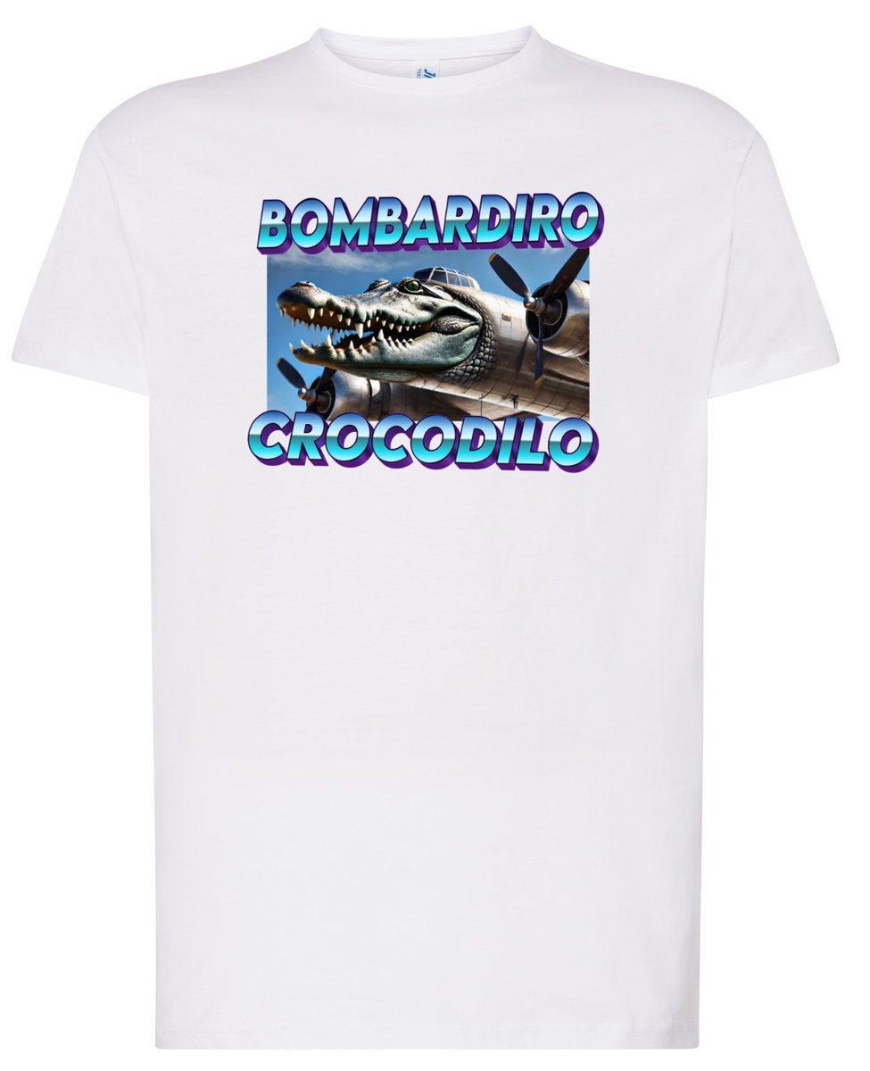 KOSZULKA MĘSKA MEMY ŚMIESZNA BOMBARDIRO CROCODILO NADRUK PRZÓD TYŁ XXL 3472