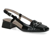 Czółenka - Czółenka damskie letnie czarne niski obcas bez pięty Caprice 29501-39 - miniaturka - grafika 1