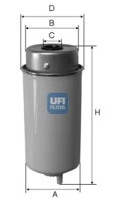 Filtr paliwa UFI Filtry 24.458.00 - Filtry paliwa - miniaturka - grafika 1