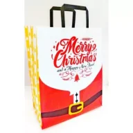 Opakowania i torebki na prezenty - Torebka biała KRAFT 320x380x150 Święta Mikołaj - miniaturka - grafika 1