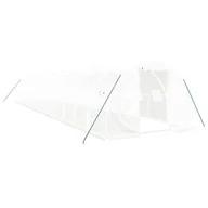 Szklarnie ogrodowe - Prolenta Premium - Szklarnia z ramą stalową biała 42 m² 14x3x2 m - miniaturka - grafika 1