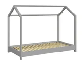Łóżka dla dzieci i młodzieży - Szare łóżko domek z drewna sosnowego 90x200 G7-M49 - miniaturka - grafika 1