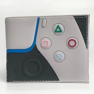 Portfele - Portfel Rozkładany Szary PlayStation Joystick Silikon Suwak - miniaturka - grafika 1